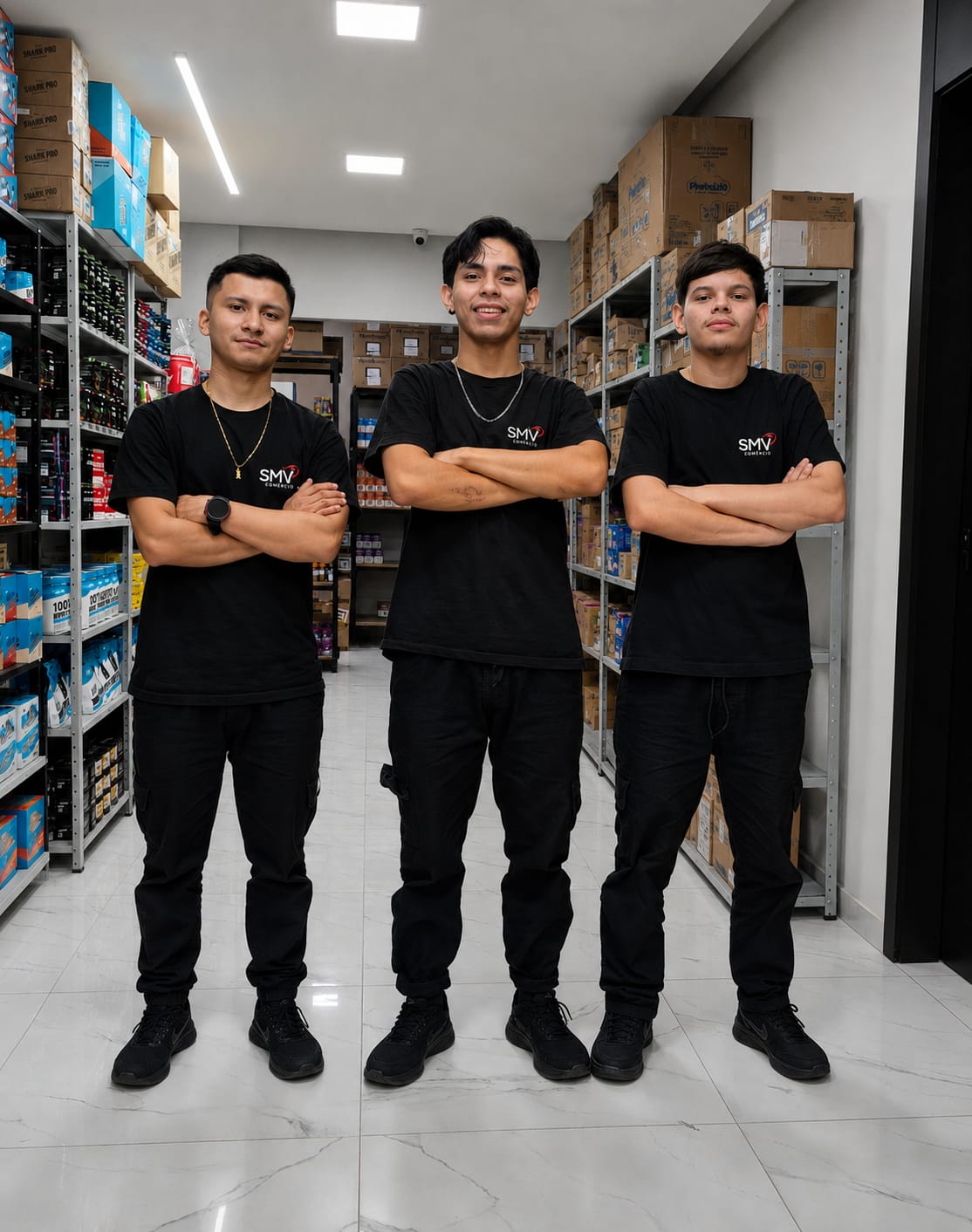 Equipe da SMV Comércio no centro de distribuição