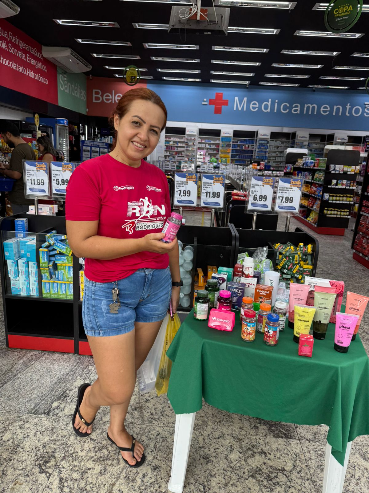 Ação de suplementos em drogaria parceira